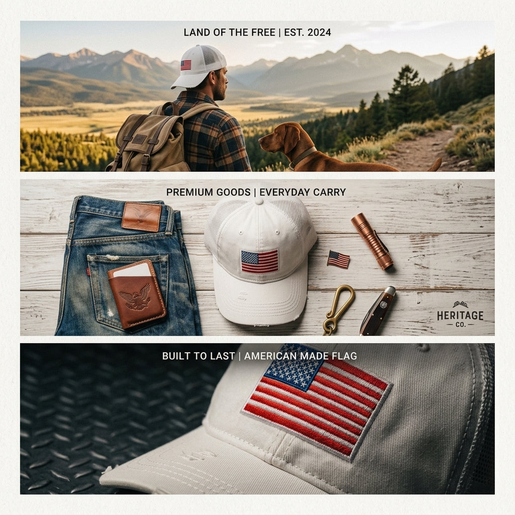 White Distressed American Flag Trucker Cap