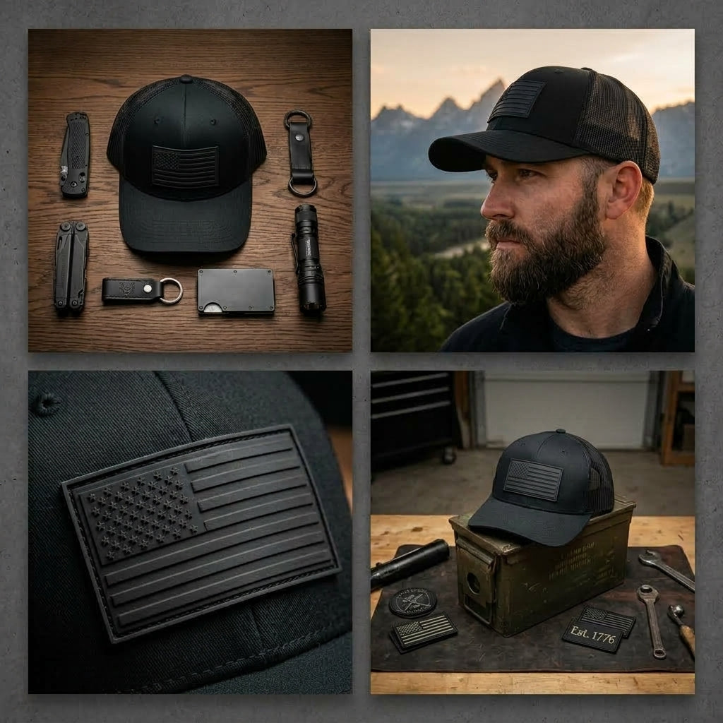 Black American Flag Trucker Hat