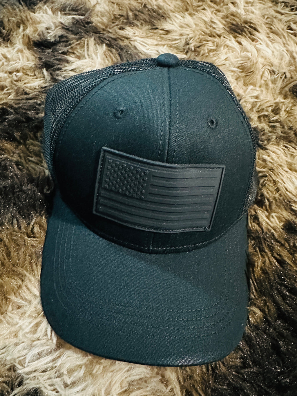 Black American Flag Trucker Hat