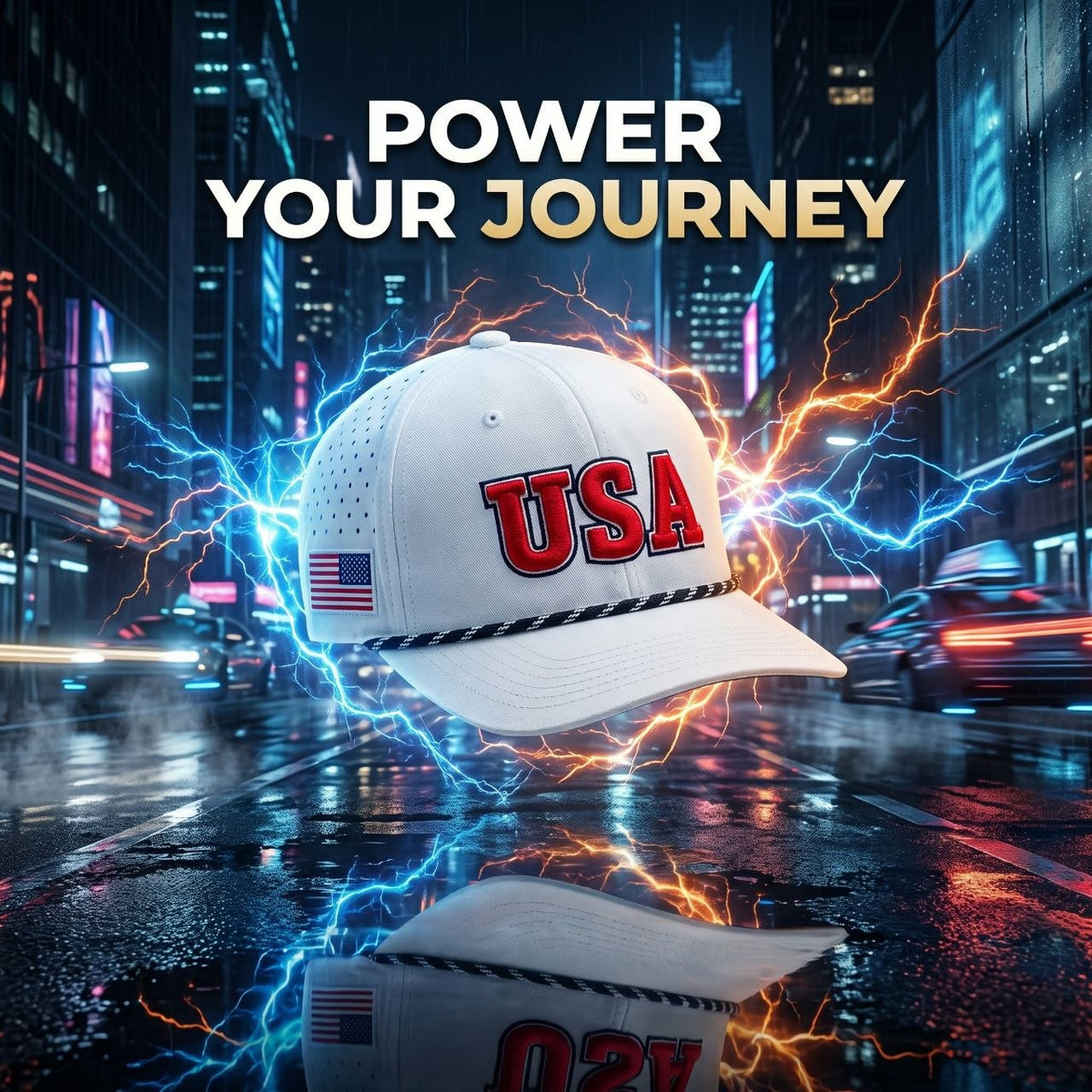 USA Embroidery Trucker Hat Rope Cap Premium Mesh Snapback Patriotic Headwear
